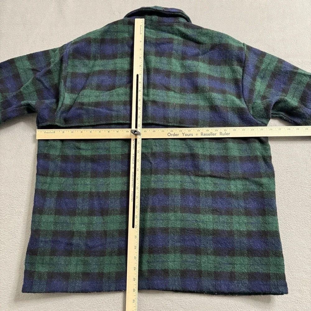 Codet Wool Jacket‎ Mens XL Green Blue Plaid Button Front Canada Outdoor